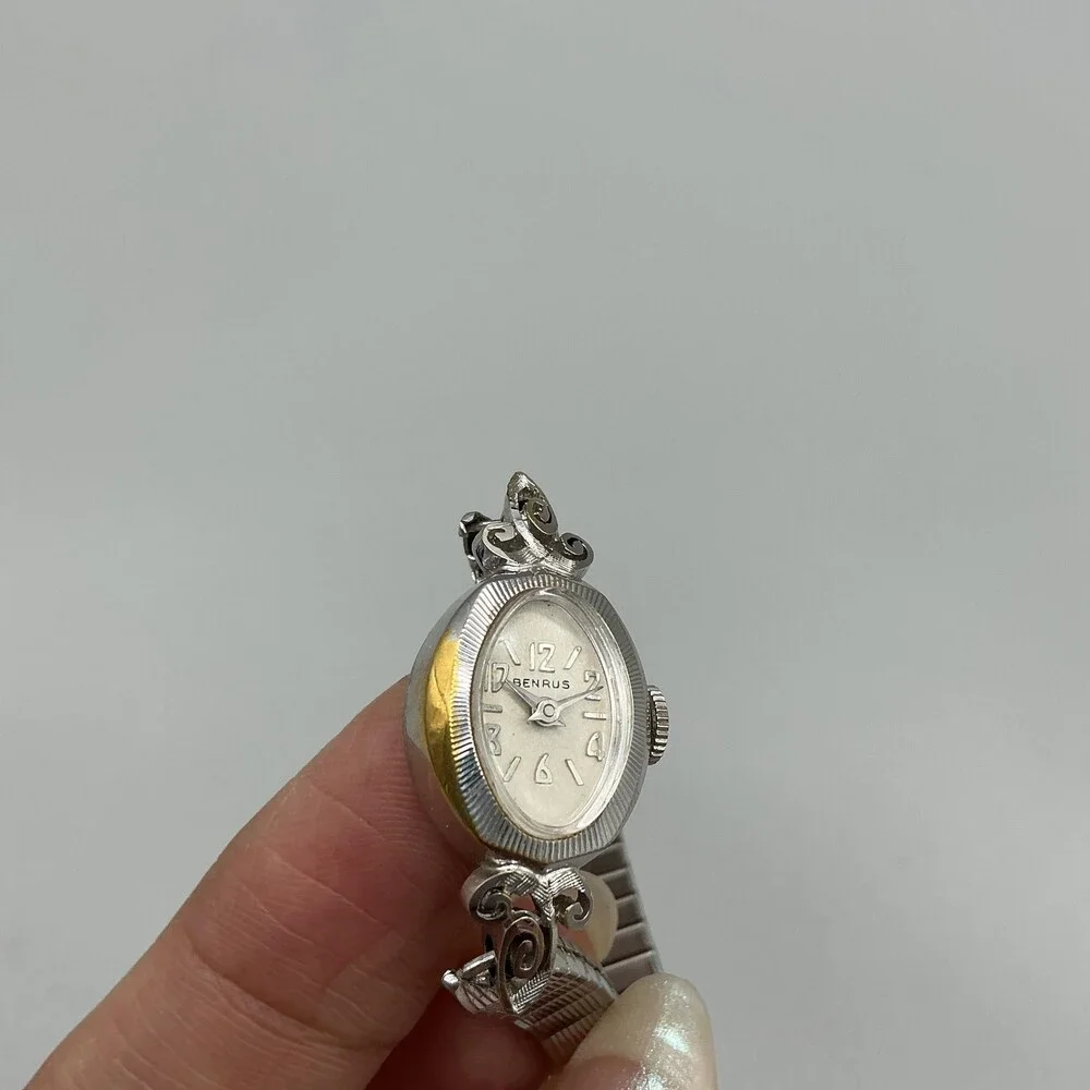 Vintage Benrus Womens Watch 13mm 14K Gold Plated Cocktail Manual Wind